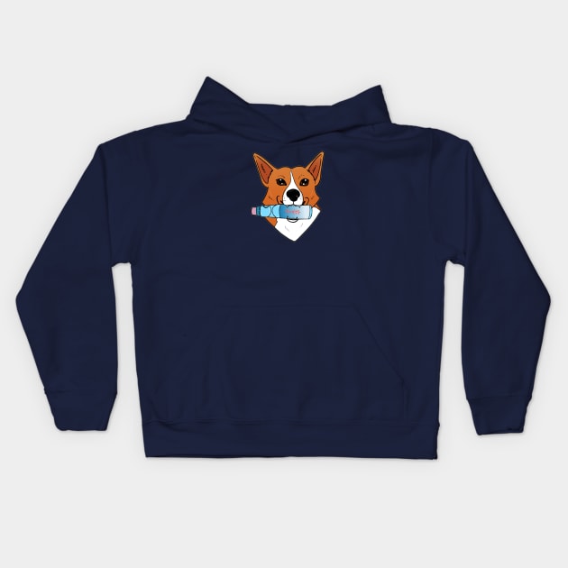 Ramune Soda Corgi Kids Hoodie by TaliDe